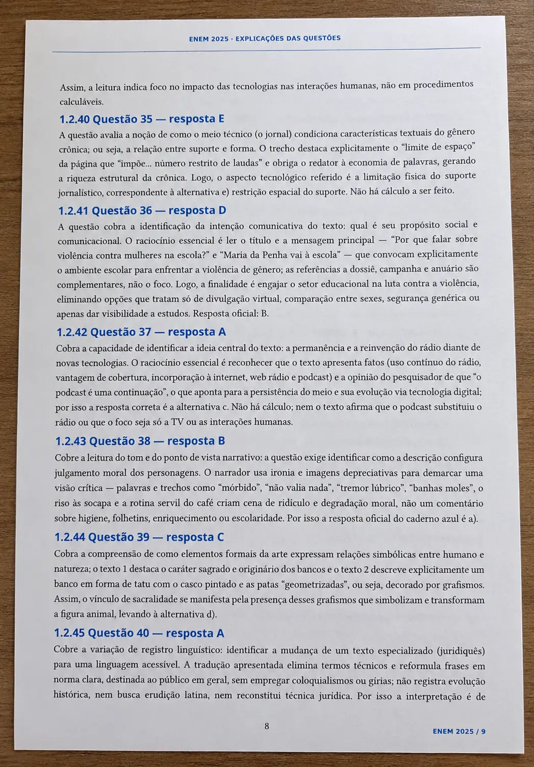 Amostra de exercício do material de estudos