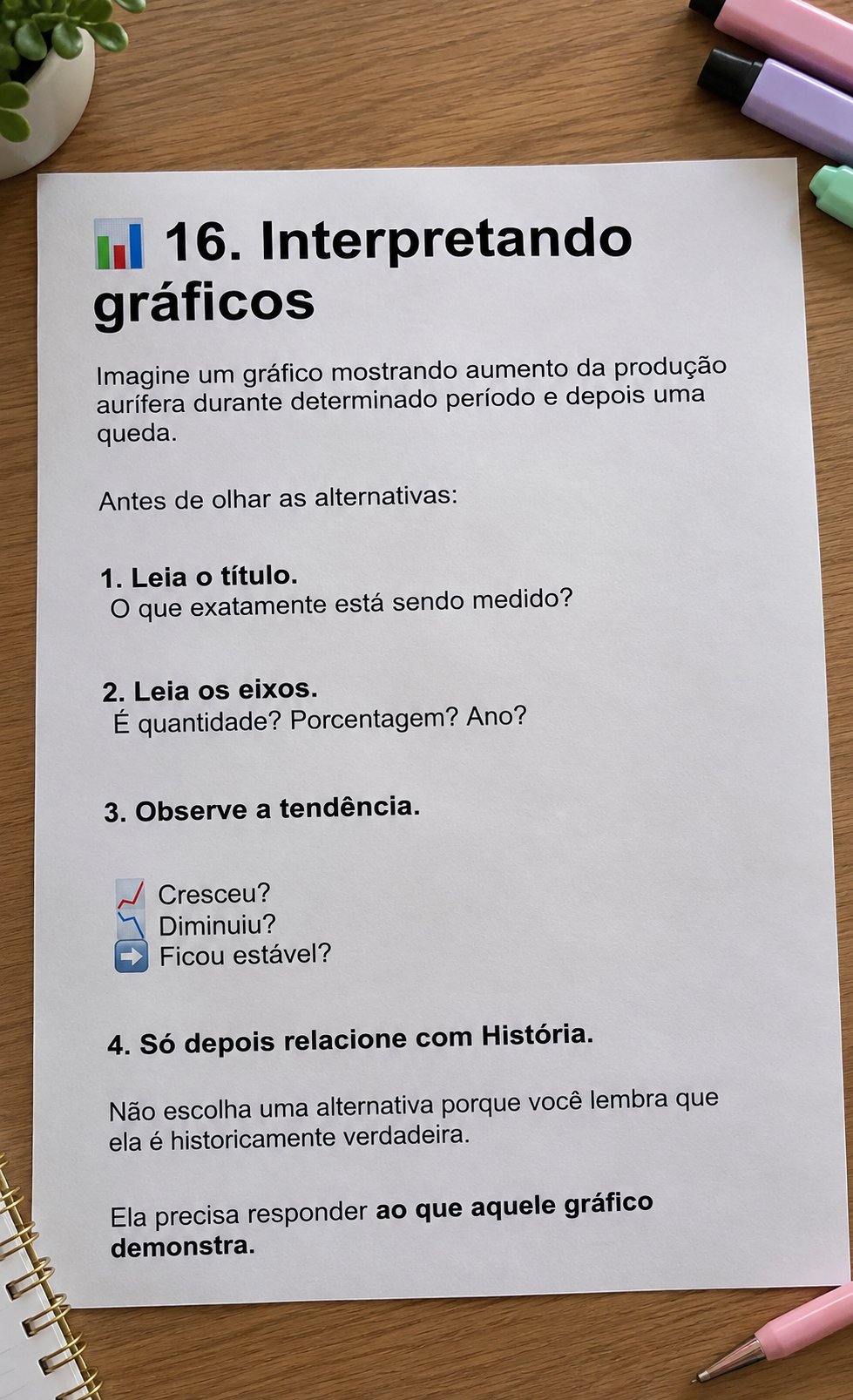 Amostra sobre interpretação de gráficos em História