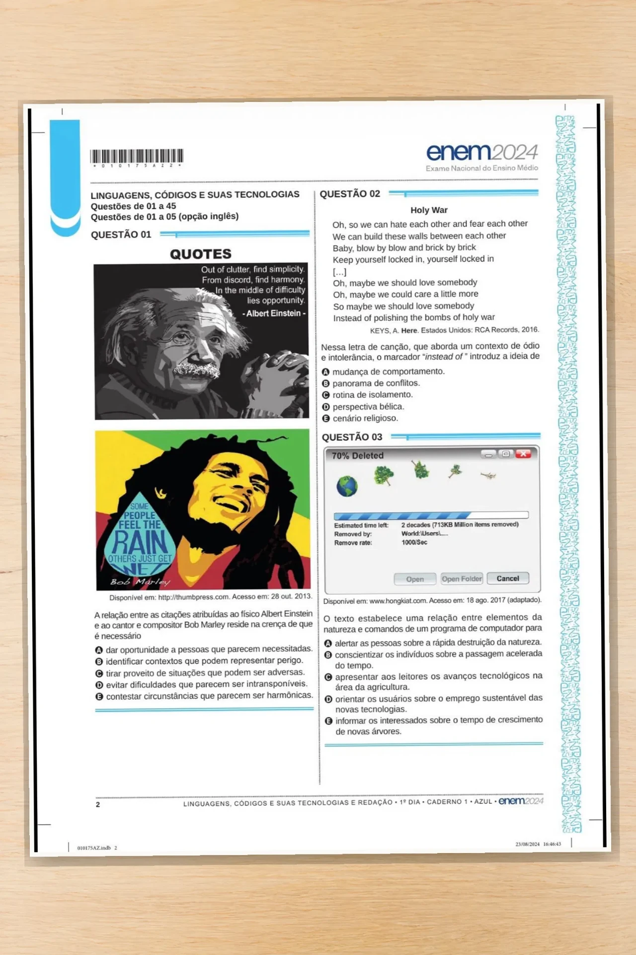 Amostra de página de estudo para o ENEM