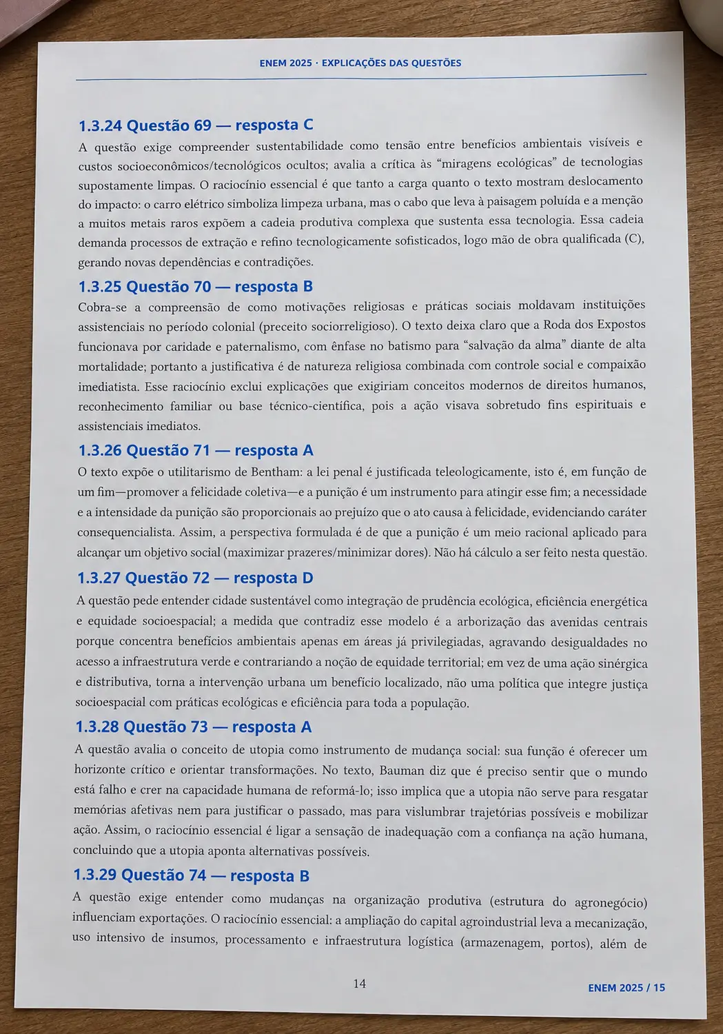 Amostra de conteúdo revisado para o ENEM